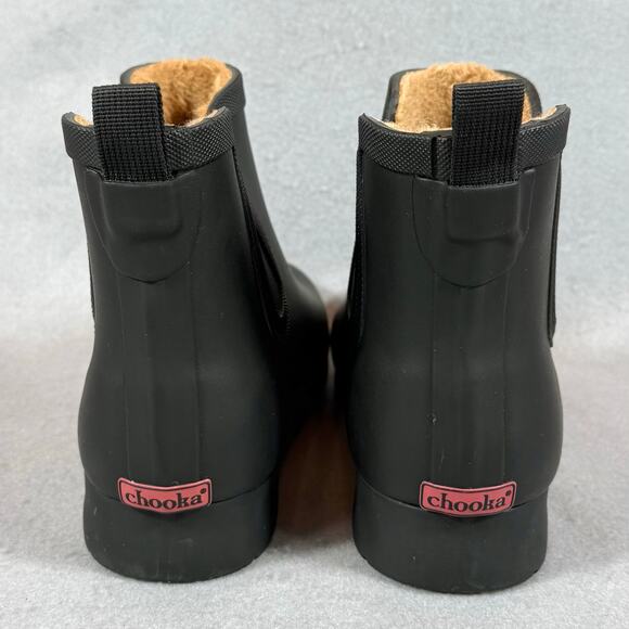 Chooka Womens Delridge Black Rubber Chelsea Boots Size 9 Waterproof - Picture 5 of 11